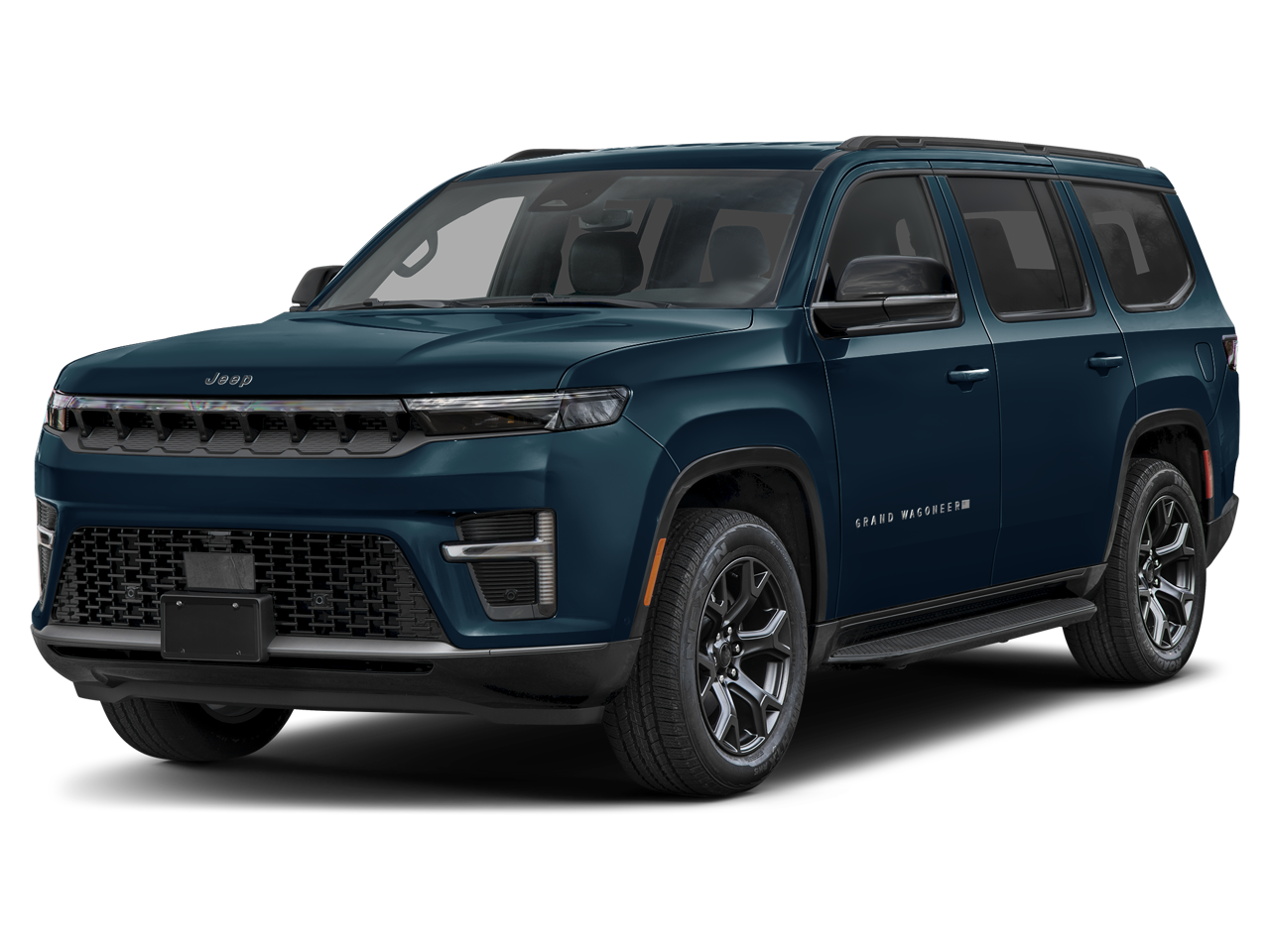 2026 Jeep Grand Wagoneer Upland in Fathom Blue Pearlcoat — front three-quarter view