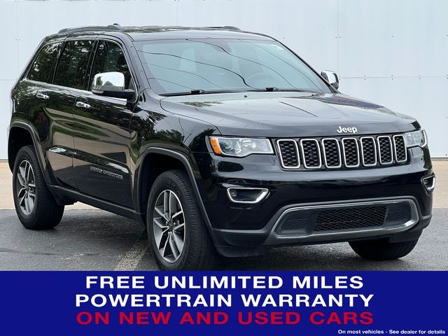 2021 Jeep Grand Cherokee Limited 4x4 in Diamond Black Crystal Pearlcoat — front three-quarter view