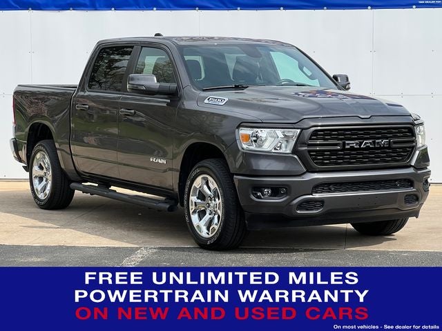 2023 RAM 1500 Big Horn Crew Cab 4x4 5'7' Box in Granite Crystal Metallic Clearcoat — front three-quarter view