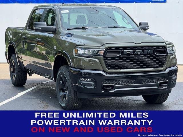 2026 RAM Ram 1500 RAM 1500 BIG HORN CREW CAB 4X4 5'7' BOX in Tank Exterior Paint — front three-quarter view