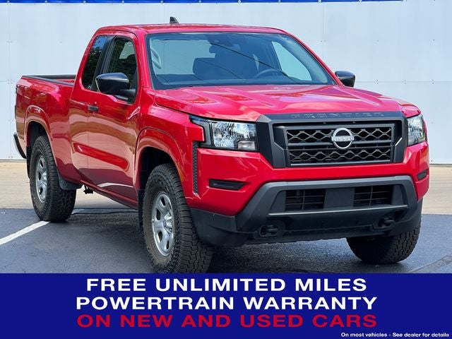 2022 Nissan Frontier King Cab S 4x4 in Red Alert — front three-quarter view