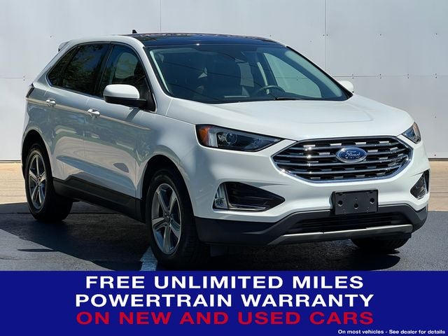 2022 Ford Edge SEL in White Metallic — front three-quarter view