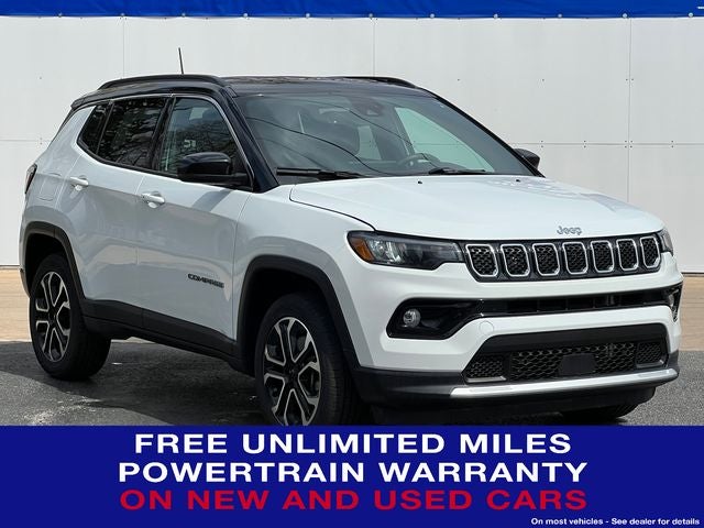2024 Jeep Compass Limited 4x4 in Bright White Clearcoat — front three-quarter view