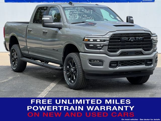 2026 RAM Ram 2500 RAM 2500 LARAMIE CREW CAB 4X4 6'4' BOX in Ceramic Gray Clear-Coat Exterior Paint — front three-quarter view