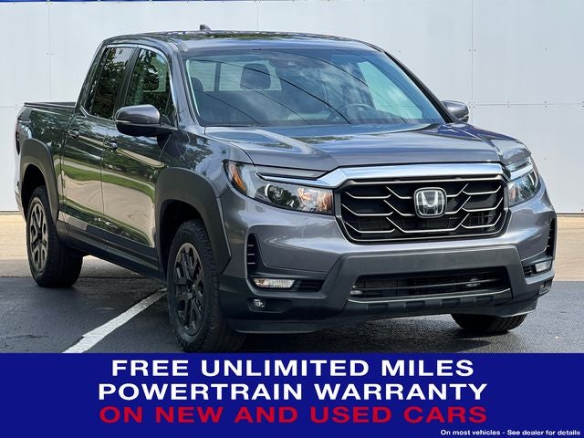 2023 Honda Ridgeline RTL in Gray — front three-quarter view